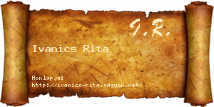 Ivanics Rita névjegykártya