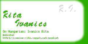 rita ivanics business card